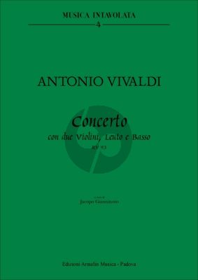 Vivaldi Concerto D-major RV 93 2 Violins, Lute and Basso (Score/Parts) (edited by Jacopo Gianninoto)