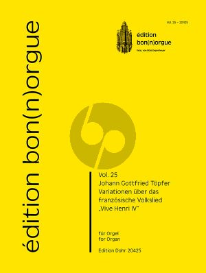 Topfer Variationen über das französische Volkslied "Vive Henri IV" Orgel (Otto Depenheuer)
