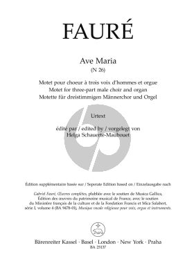 Faure Ave Maria N 26 TTB and Organ (Helga Schauerte-Maubouet)