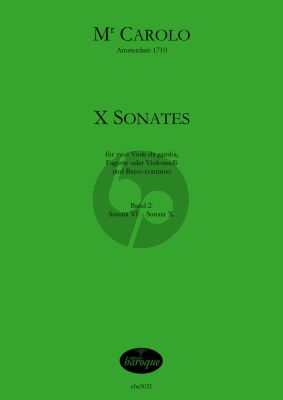 Carolo 10 Sonatas Vol. 2 No. 6 - 10 2 Bass Instruments and Bc (Score/Parts) (Olaf Tetampel)