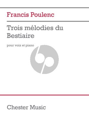 Poulenc Trois Mélodies du Bestiaire Voice and Piano
