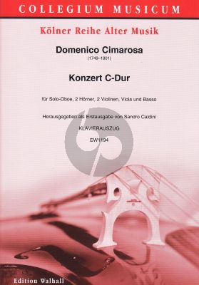 Cimarosa Konzert C-dur Oboe solo-2 Hörner-2 Vi.-Va.-Basso (Klavierauszug) (Sandro Caldini)
