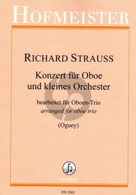 Strauss Konzert D-dur für Oboe und kleines Orchester für Oboen-Trio (Part./Stimmen) (arr. Alexandre Oguey)
