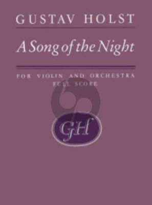 Holst Song of the Night Violin and Orchestra Fullscore
