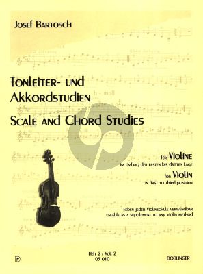 Bartosch Tonleiter und Akkordstudien Vol.2 Violine (Im Umfang der Ersten bis Dritten Lage)