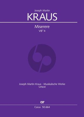 Kraus Miserere C-minor VB2 4 Soli-Choir and Orchestra (Full Score) (Wolfram Ensslin)