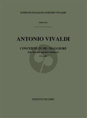 Vivaldi Concerto E-flat major RV 257 Violin-Strings and Bc (Score) (Gian Francesco Malipiero)