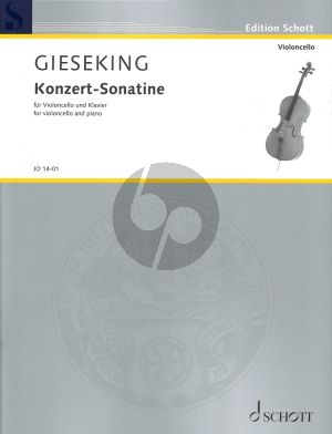 Gieseking Concert Sonatina for Violoncello and Piano (Piano reduction with solo part)