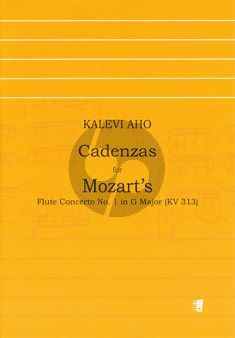 Aho Cadenzas for Mozarts Flute Concerto G-major KV 313 Flute solo