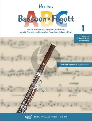 Herpay Bassoon ABC Vol.1 Book with Online Audio (English / German / Hungarian Language) (Also for Tenoroon and Fagonello (Bassoonello))