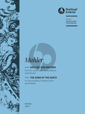 Mahler Das Lied von der Erde Tenor-Alt [Bar.]-Orchester Partitur (Christian Rudolf Riedel)