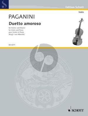 Paganini Duetto Amoroso for Violin and Piano (Max Kergl (Publisher) / Georg von Albrecht (Editor))