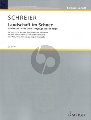 Schreier Landscape in snow - Three studies for Flute, Viola d’amore (or Viola) and Violoncello (Score and Parts) (Advanced)