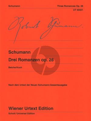Schumann 3 Romanzen Op.28 for Piano Solo (Beiche / Koch - Intermediate - Difficult) (Wiener Urtext)
