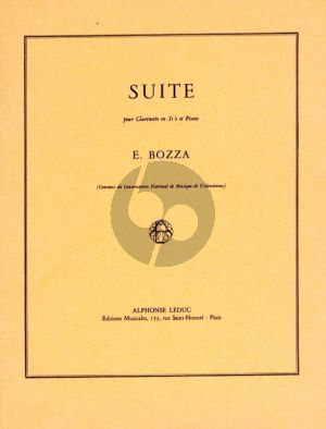 Bozza Suite pour Clarinette et Piano