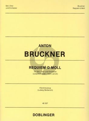 Bruckner Requiem d-Moll (Soli-Chor-Orchester mit Orgel) (Klavierauszug) (Ludwig Berberich)