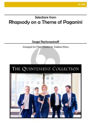 Rachmaninoff Rhapsody on a Theme of Paganini for Flute Quintet (Score/Parts) (transcr. by Gudrun Hinze)