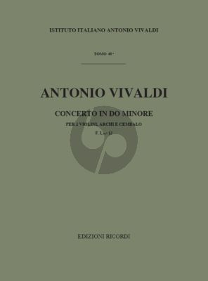 Vivaldi Concerto c-minor RV 509 2 Violins-Strings and Bc Score (edited by Romeo Olivieri)