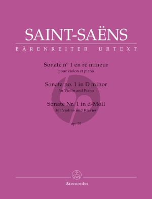 Saint-Saens Sonata No.1 Op.75 in D-minor for Violin and Piano (Fabien Guilloux and François de Médicis)