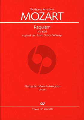 Mozart Requiem KV 626 Soli-Choir-Orchestra Study Score (Süssmayr Version) (edited by Ulrich Leisinger)