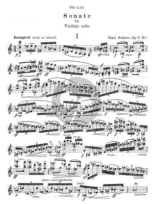 Bohnke Sonata Op.13 No.1 for Violon Solo