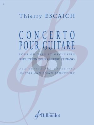 Escaich Concert pour Guitare et Orchestre reduction Guitare - Piano