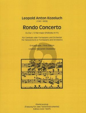 Kozeluch Rondo Concerto Es-Dur Cembalo und Orchester (Klavierauszug) (Joanna Owczarek-Ciszewska)