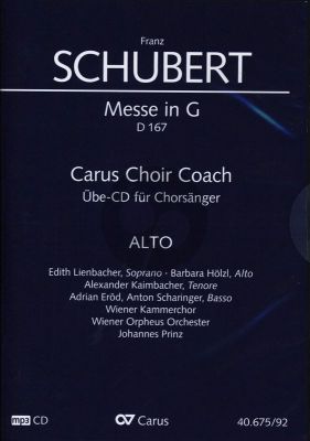 Schubert Messe G-dur D.167 Alt Chorstimme MP3-CD (Carus Choir Coach)