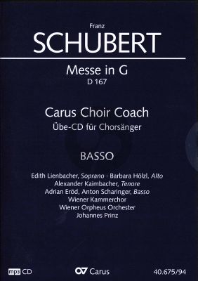 Schubert Messe G-dur D.167 Basso Chorstimme MP3-CD (Carus Choir Coach)