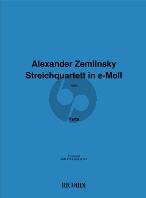Zemlinsky Streichquartett e-moll Stimmen (1893)