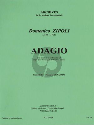 Zipoli Adagio Hautbois-Violoncelle soli -Orgue-Cordes (Partition et Parties)