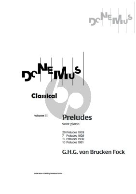 Brucken Fock Preludes Vol.3 - 20 Preludes 1928, 7 Preludes 1929, 15 Preludes 1930 and 10 Preludes 1931 for Piano Solo