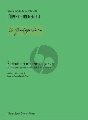 Martini Sinfonia a 4 HH.27 N. 1 2 Trumpets-Strings and Bc (Score) (edited by Federico Ferri)