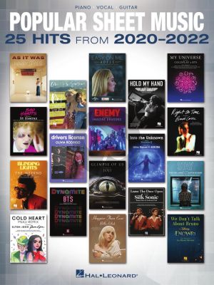 Popular Sheet Music Piano-Vocal-Guitar (25 Hits from 2020-2022)