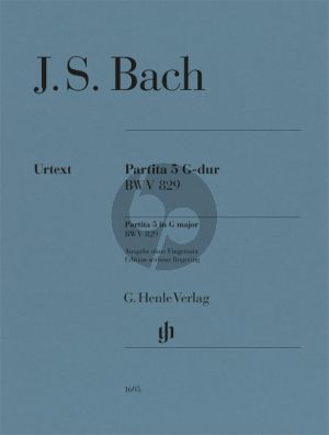 Bach Partita No.5 G-Major BWV 829 for Piano Solo (edition without fingering / zonder vingerzettingen) (Editor: Ullrich Scheideler)