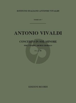 Vivaldi Concerto g-minor RV 517 2 Violins-Strings and Bc Score (Gian Francesco Malipiero)