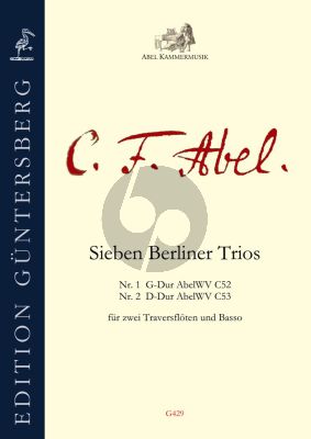 Abel 7 Berliner Trios Vol. 1 No. 1 - 2 2 Flutes and Bc (Score/Parts) (edited by Leonore and Günter von Zadow)