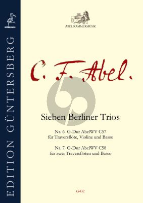 Abel 7 Berliner Trios Vol. 4 No. 6 - 7 2 Flutes (and Fl.-Vi.) and Bc (Score/Parts) (edited by Leonore and Günter von Zadow)