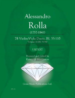 Rolla 78 Duets Volume 16 BI. 91 - 94 Violin - Viola (Prepared and Edited by Kenneth Martinson) (Urtext)