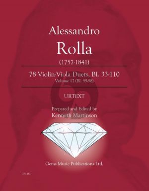 Rolla 78 Duets Volume 17 BI. 95 - 98 Violin - Viola (Prepared and Edited by Kenneth Martinson) (Urtext)