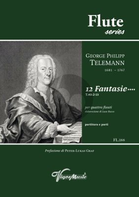 Telemann 12 Fantasias TWV 40.2-13 4 Flutes (Score/Parts) (transcr. by Peter-Lukas Graf)