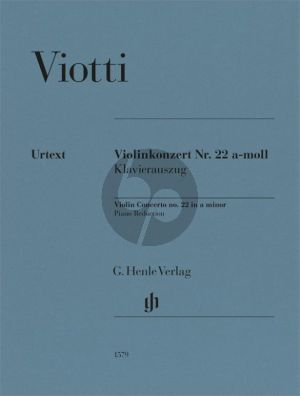Viotti Concerto No. 22 a-minor Violin and Orchestra (piano reduction) (edited by Maren Minuth)