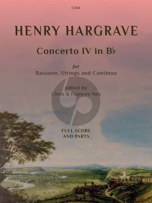 Hargrave Concerto No.4 B-flat Bassoon, Strings and Bc Score & Parts (Edited by Chris & Frances Nex) (Grades 6-8)