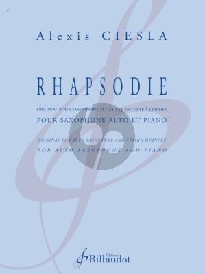 Ciesla Rhapsodie for Alto Saxophone and Piano