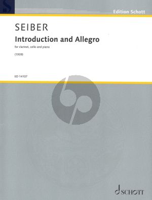 Seiber Introduction and Allegro for Clarinet Cello and Piano Score and Parts