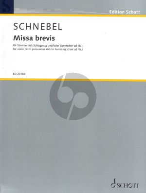 SChnebel Missa brevis for voice Score (with percussion and/or humming choir ad lib.)