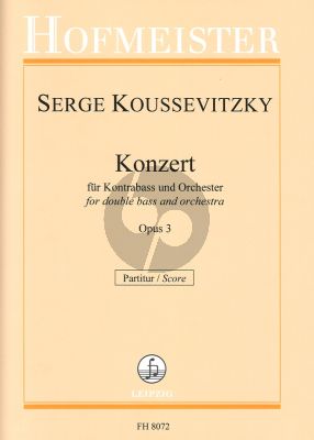 Koussevitzky Konzert für Kontrabass und Orchester Op.3 Full Score