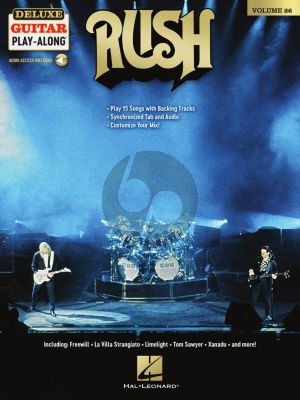 Rush 15 Songs (Book with Audio online) (Hal Leonard Deluxe Guitar Play-Along Vol. 26)