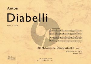 Diabelli 28 Melodische Übungsstücke Op.149 (1837) for Piano 4 Hands