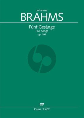 Brahms Fünf Gesänge für gemischten Chor a cappella Op.104 Partitur (SATB, SATBB, SAATBB) (Uwe Wolf)